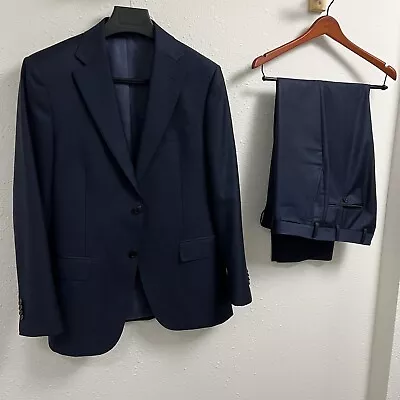 SUIT SUPPLY Navy Blue 40R Suit Two Piece 2-Button Double Vented VBC 110s Wool • $140