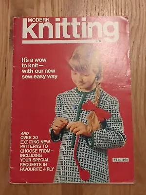 Modern Knitting Magazine - February 1970 - Patterns • £1.99