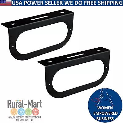 2 Pack Trailer RV Mounting 6  Oval Tail Light Brackets Powder Coated Steel Black • $12.80