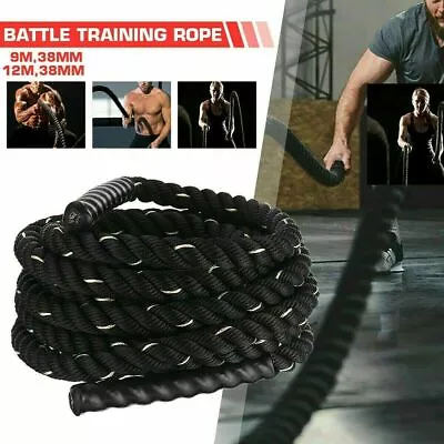 9M/12M 38mm Home Gym Battle Rope Battling Strength Training Exercise Bootcamp  • $50.45