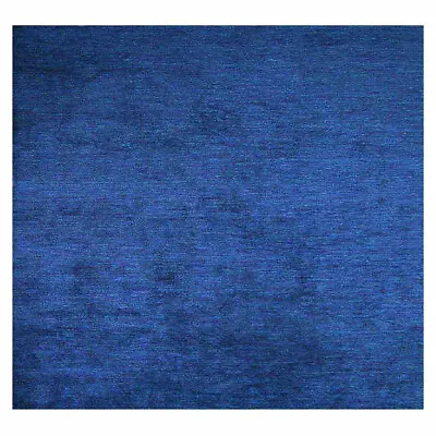 $262.67 • Buy Hand Knotted Gabbeh Silk Mix Square Area Rug Solid Dark Blue BBH Homes BBLSM111