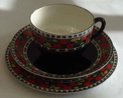 £20 • Buy Art Deco Soho Pottery Cobridge Solian Ware Pottery - Pompadour Pattern Trio