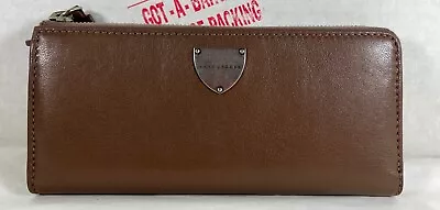 $199.98 • Buy Marc Jacobs Collection  The Flex Truffle Leather Half Zip Slim Wallet Coin Purse