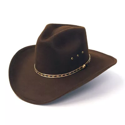 NEW! Brown Faux Felt Cowboy Hat Pinch Front (S/M L/XL Kids) • $49.95