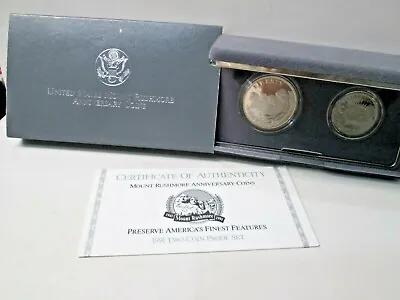 1991 Mount Rushmore 2 Coin PROOF Silver Commemorative Set • $32
