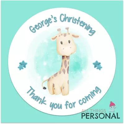 £3.49 • Buy Personalised Christening Day Stickers Party Bag Sweet Cone Seals Thank You Boys