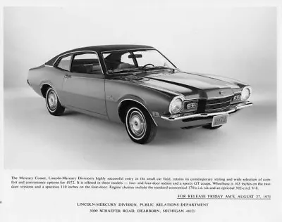 1972 Mercury Comet Press Photo 0161 • $13.67