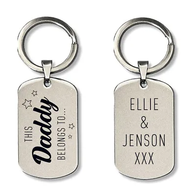 Personalised Engraved Keyring Birthday Fathers Day Gifts For Mum Dad Nan Grandad • £9.49