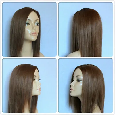 High Heat Resistant Long Hair Wigs Light Ash Brown Lady Womens Daily Full Wig Uk • £14.99