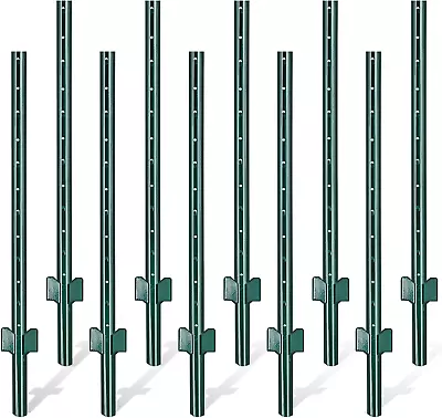 Gtongoko 5 Feet Sturdy Duty Metal Fence Post Pack Of 10 U Post For Fencing For • $95.12