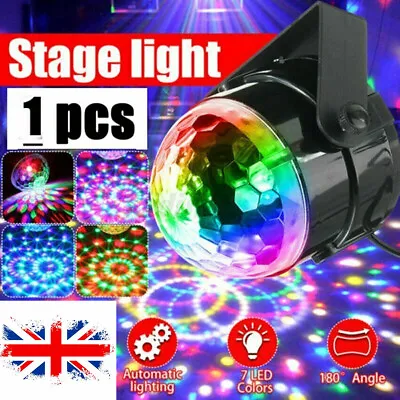 USB LED Party Disco RGB Magic Ball Light Rotat Stage Club DJ Deco Remote Control • £8.98