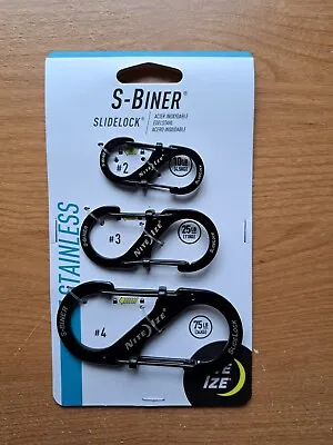 NITE  IZE Stainless S-BINER SlideLock Carabiner 3 Pack LSBC-01-R6 • $7.99