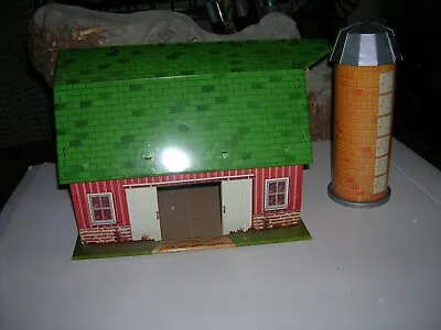 Marx Happi Time Sears Barn Tin Litho 1950's Toy Farm Silo Playset • $35.99