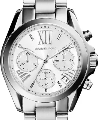 Michael Kors MK5535 Bradshaw Chronograph Silver Bracelet Fashion Women's Watch • $94.99