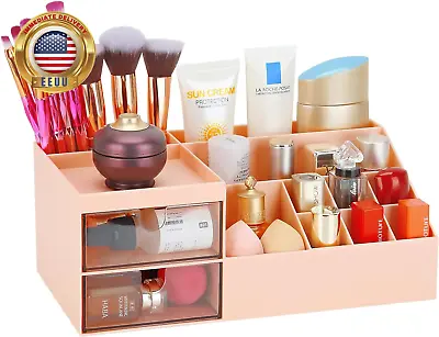 Desk Organizer Cosmetic Makeup Vanity Organizer Box Bathroom Counter Makeup St • $13.03