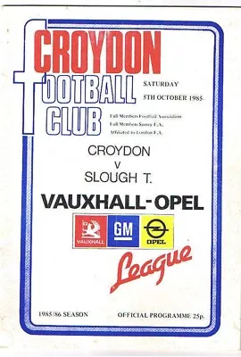 £1.80 • Buy Croydon V Slough Town 1985/6