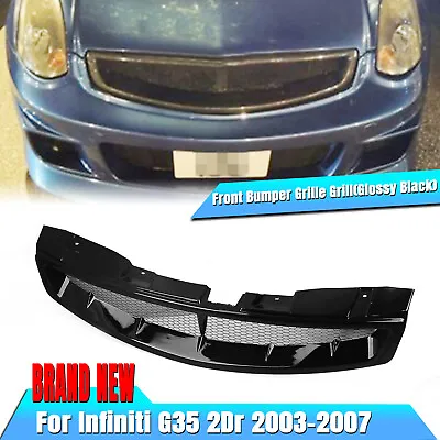 Car Front Bumper Grille Mesh For Infiniti G35 2003-2007 Coupe 2Door Gloss Black • $63.37