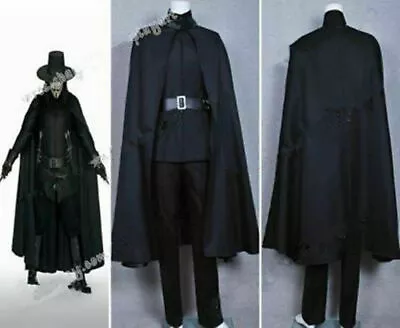 V For Vendetta Guy Fawkes Cosplay Costume Full Set Black Cape Suit Halloween • $41.40