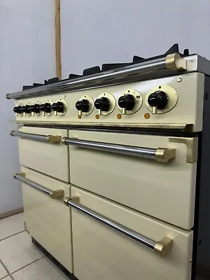 FALCON DELUXE 100CM RANGE COOKER DUAL FUEL IN CREAM AND BRASS. Ref:R29 • £2699