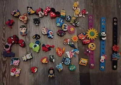 LOT 55 Croc Charms Shoes Mario Disney Marvel  Peppa Pig SpongeBob Hello Kitty  • £13.22