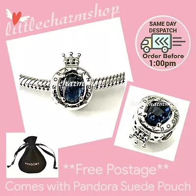 $91.70 • Buy NEW Authentic Genuine PANDORA Blue Sparkling Crown O Charm - 798266NMB RETIRED