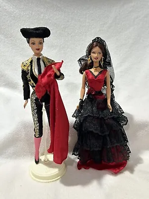 Dolls Of The World Princess Of SPAIN & Matador Bull Fighter Barbie Dolls SET • $53.96