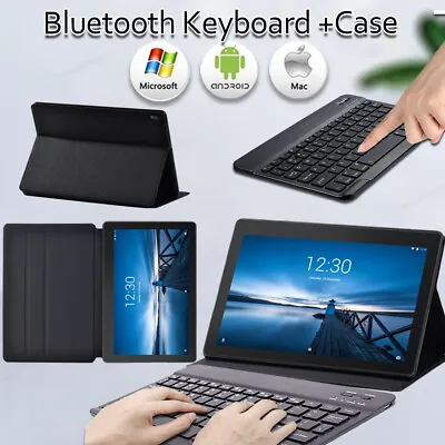£12.96 • Buy Leather Tablet Stand Cover Case+Bluetooth Keyboard For Lenovo TAB M7 M8 M10 E10