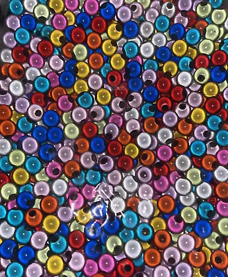 3D Illusion Acrylic Miracle Beads - Mixed Colours - 8mm Round 100 Beads • £3.50