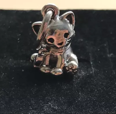 Genuine Pandora Sweet Cat Dangle Charm Silver & Black Enamel S925 ALE JC1782 • £24.99