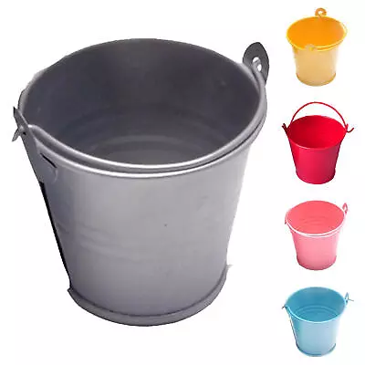 Colored Galvanized Bucket Small Metal Buckets With Handle Mini Metal Buckets • $7.55