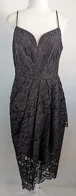 $39.99 • Buy Forever New Size 14 Womens Dress Black Pencil Lace Spaghetti Straps Party