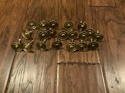 Lot 20 VTG Antique Round Small Brass Knobs Drawer Dresser Pulls 1 1/4” Hardware • $44.99