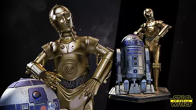 R2-D2 And C-3PO Statue Diorama Star Wars 3D Droids Resin Model Kit • $50