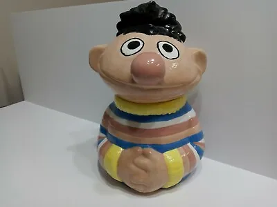 Hand Made Vintage Folk Art Ernie Ceramic Cookie Jar Muppets Sesame Street • $48.95