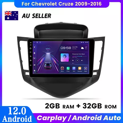 9'' CarPlay Head Unit GPS Navi Stereo Radio Android12 For Holden Cruze 2009-2016 • $189.99