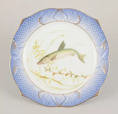 Royal Copenhagen Fauna Danica Fish Plate. Hand-painted Fish Motif. • $420