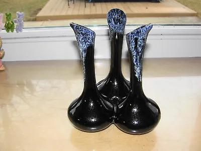 Van Briggle Black Drip 3 Section Bud Vase • $29.99