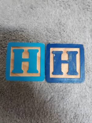 $5 • Buy Vintage Wooden Alphabet Block Letter H Crafts