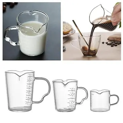 Measuring Milk Bottle Jigger Heat Resistant And Scale Ounce Mug For Tea • £8.83