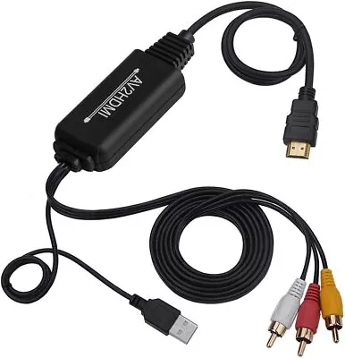 TechFlo RCA To HDMI Converter AV 3RCA CVBS Composite To 1080P HDMI Adapter  • $24.99