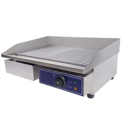 £148 • Buy 56cm Commercial Electric Griddle Countertop Kitchen Hotplate Stainless Steel 3KW