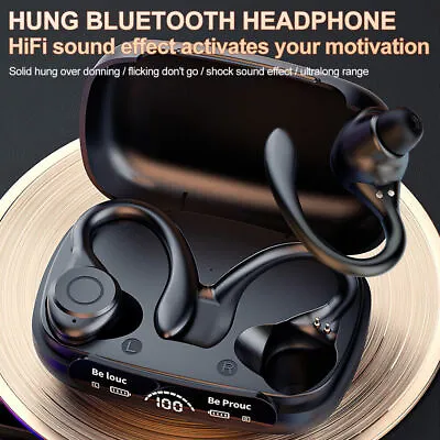 $20.98 • Buy Sweatproof Wireless Bluetooth Earphones Headphones Sport Gym Earbuds With Mic