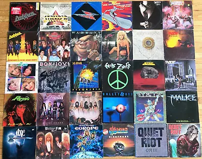 Lot Of 30 HEAVY METAL Records 12  LP Vinyl HAIR Glam RoCk 80s POISON RaTT Dokken • $265