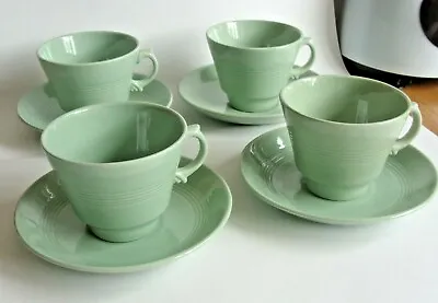 £8.99 • Buy WOOD'S BERYL WARE 4 X VINTAGE CUPS & SAUCERS SET -Mint Green EXCELLENT CONDITION