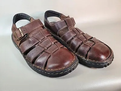 Earth Shoe Men's Brown Leather Sandals Simon V Fisherman With Buckle Strap • $26.99