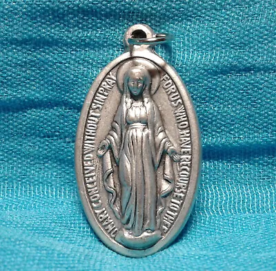 Miraculous Medal XL Catholic 1 1/4  LARGE Virgin Mary ITALY Pendant ITALIAN ME1b • $1.75