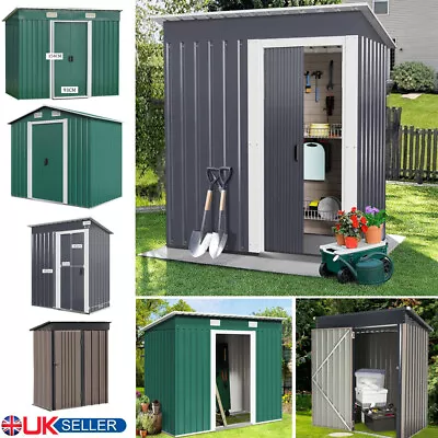 Metal Garden Shed 3X5FT 4X6FT 4X8FT Pent Roof Outdoor Tools Box Storage House • £145.90