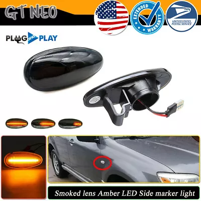 Smoked Sequential LED Fender Side Marker Lights For JDM Mitsubishi Evo 5 6 7 8 9 • $19.99