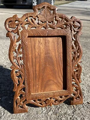 Vintage Carved Wood Picture Frame Made In India NL • $20