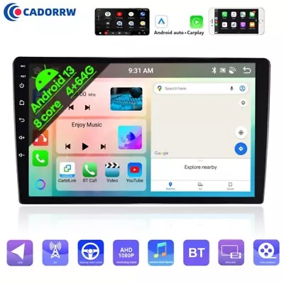 10  2Din Android 13 4+64GB Car Stereo Apple CarPlay Andriod Auto GPS Navi Radio • $149.99